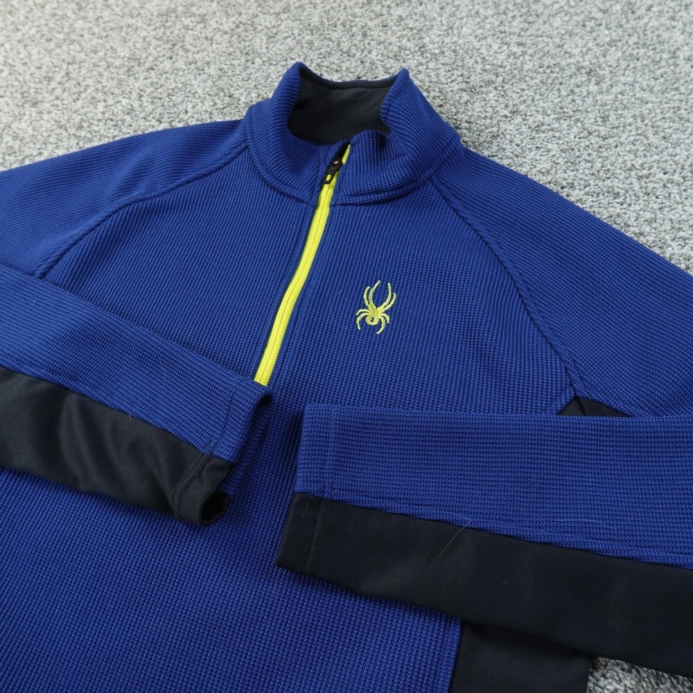 Spyder Pullover Mens M‎ Blue 1/4 Zip Pullover Jacket Skiing Thermal Outdoor Hike